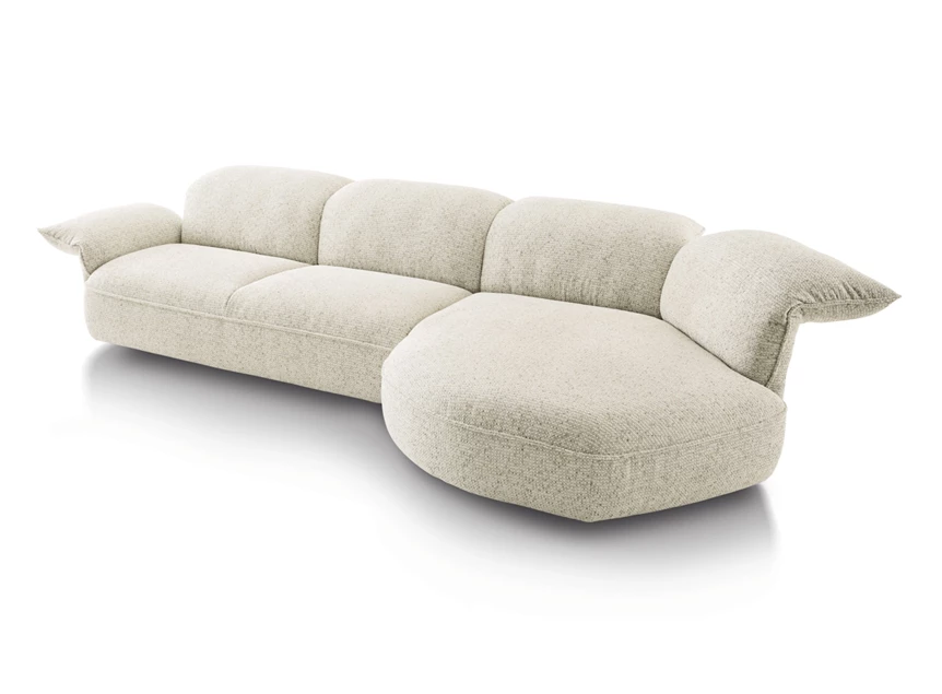 Verstelbare rugleuning Salon Abby rond afsluitelement stof beige Koinor