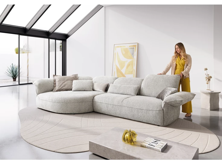 Verstelbaar Salon Abby trapeziumhoek stof beige Koinor
