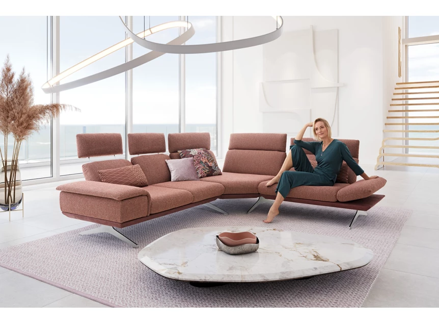 Sfeerfoto Modulaire salon Elements hoek rug 3 arm C + A Koinor