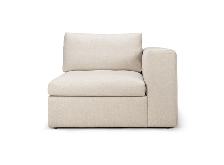 Sofa Mellow modulaire salon stof Off White 1 seater left 20055 Ethnicraft
