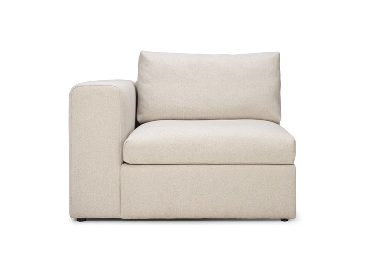 Sofa Mellow modulaire salon stof Off White 1 seater right 20056 Ethnicraft