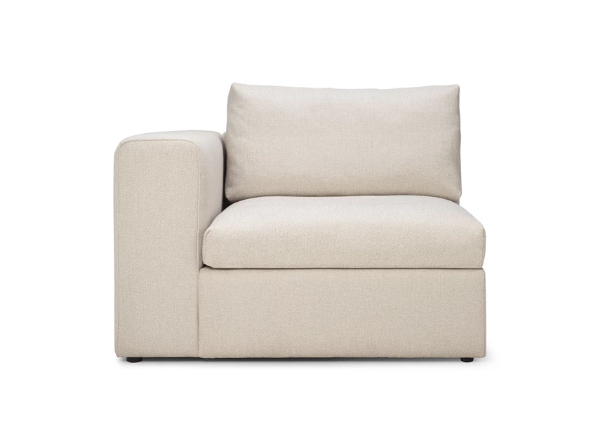 Sofa Mellow modulaire salon stof Off White 1 seater right 20056 Ethnicraft