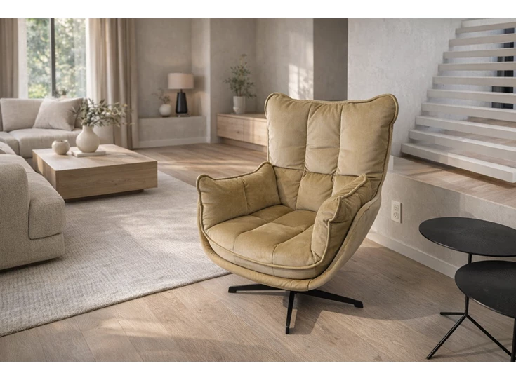 Bijzetzetel Jules I Designwerk stof velvet groen