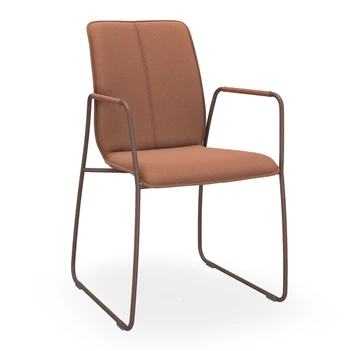 Armstoel Tara Slede 821A stof terracotta Bert Plantagie