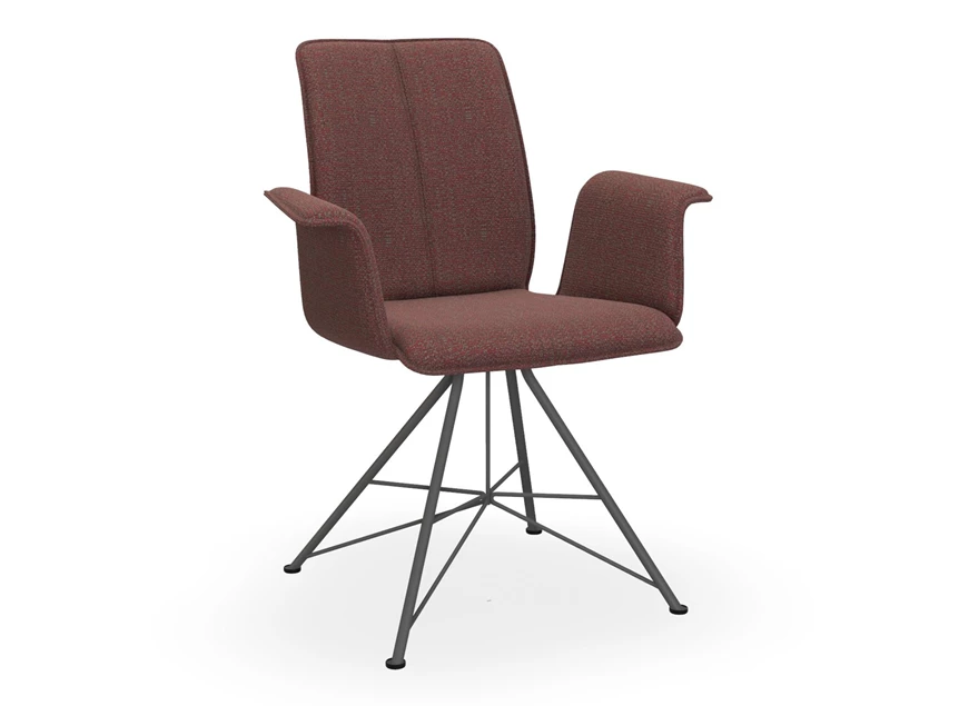 Armstoel Tara Spin 833A stof bordeaux Bert Plantagie