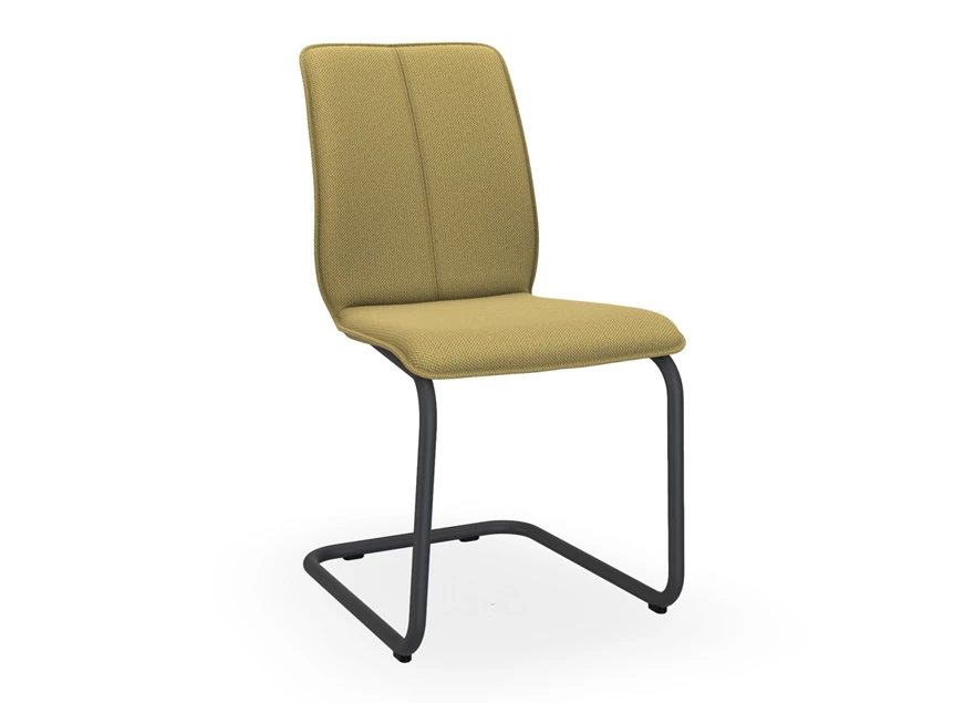 Stoel Tara Freischwinger rond 814A stof geel Bert Plantagie