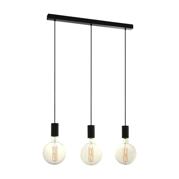 98662 pozueta hanglamp zwart eglo 3 lichtpunten
