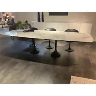 Tafel Central faux elyps keramiek bianco d'oro Joli