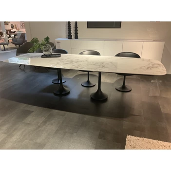 Tafel Central faux elyps keramiek bianco d'oro Joli