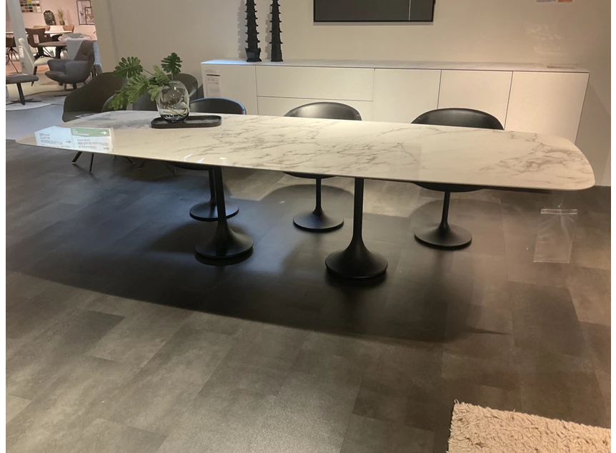 Tafel Central faux elyps keramiek bianco d'oro Joli