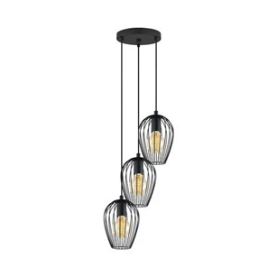 49479 hanglamp eglo newtown 3 lichtpunten zwart metaal