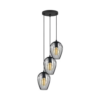 49479 hanglamp eglo newtown 3 lichtpunten zwart metaal