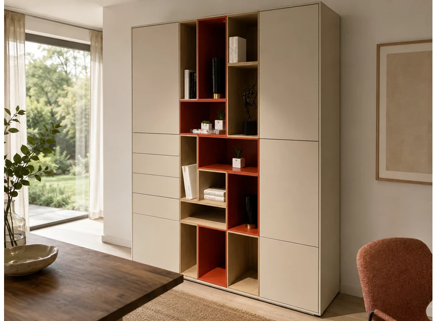 Wandkast Adatto combi kleuren matte lak hout