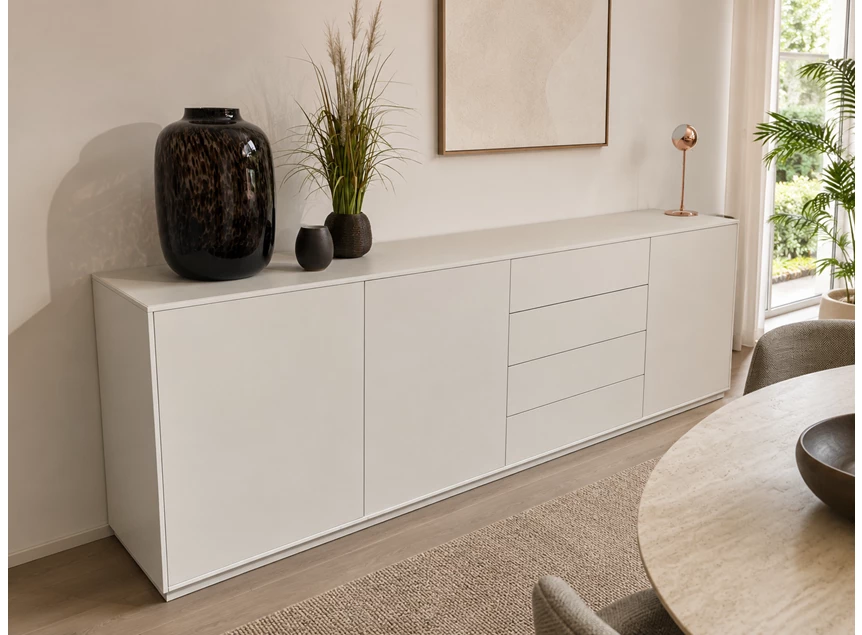 Dressoir Adatto staand matte lak wit ladeblok D1785147935092