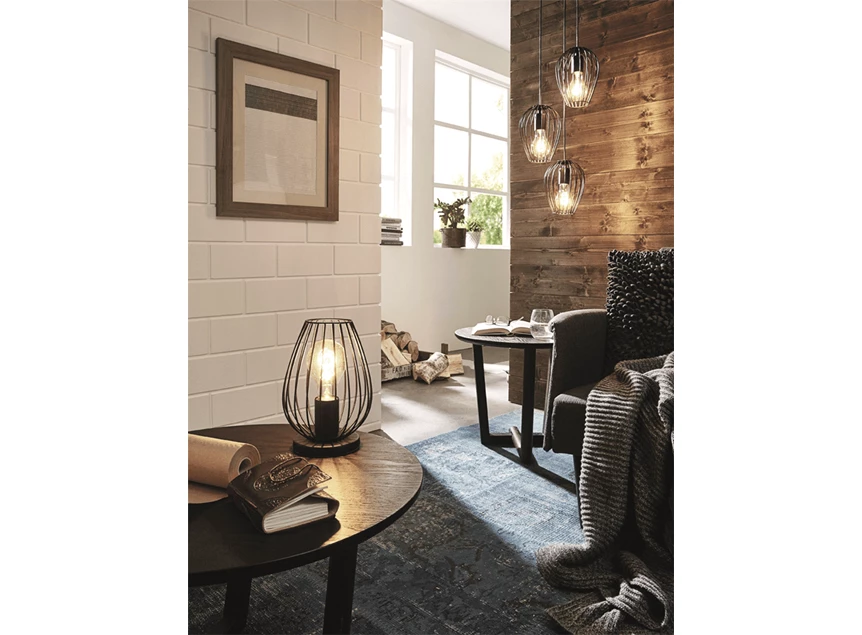 49479 hanglamp eglo newtown 3 lichtpunten zwart metaal sfeerbeeld