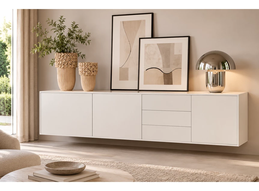 Dressoir Adatto hangend matte lak wit ladeblok D1731502433575