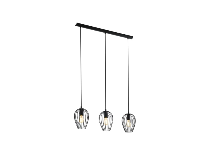 49478 newtown hanglamp 3 lichtpunten zwart metaal eglo