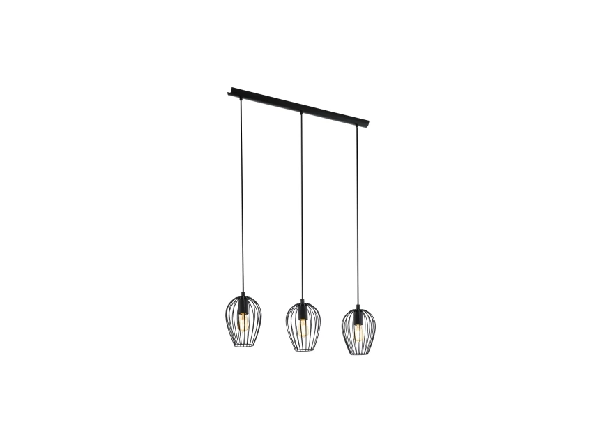 49478 newtown hanglamp 3 lichtpunten zwart metaal eglo