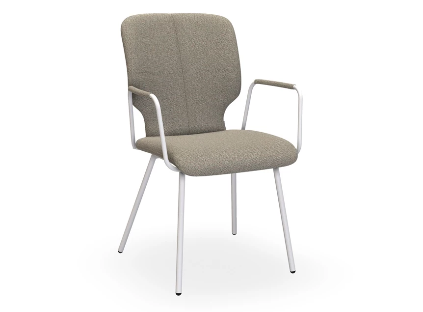 Armstoel Mister T open arm 4-poot stof beige Bert Plantagie