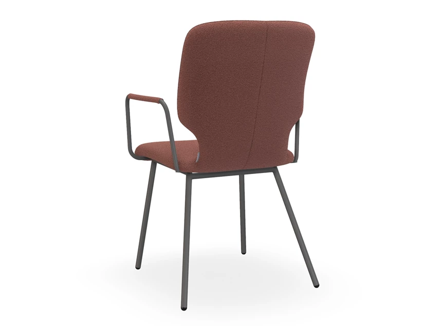 Achterkant Armstoel Mister T open arm 4-poot stof Rhythem Terracotta Bert Plantagie