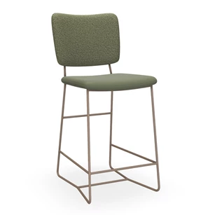 Barstoel Kiko K61 mix kunstleder en stof khaki Bert Plantagie