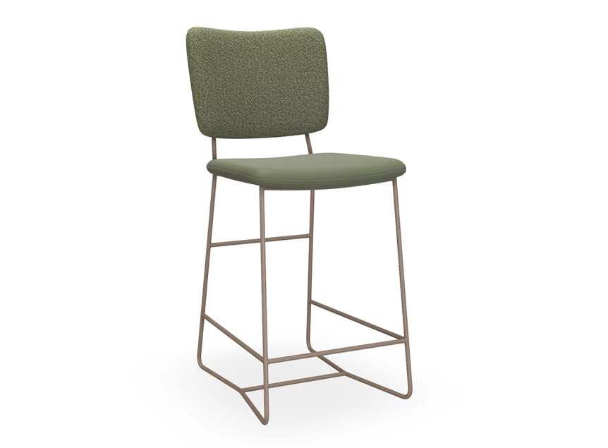Barstoel Kiko K61 mix kunstleder en stof khaki Bert Plantagie