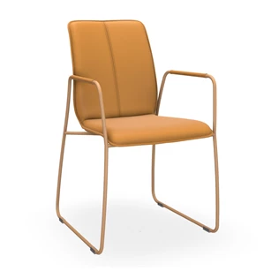 Armstoel Tara Slede 821A leder Prestige Amber Bert Plantagie