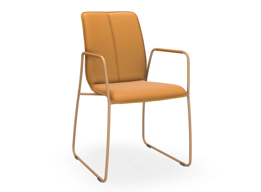 Armstoel Tara Slede 821A leder Prestige Amber Bert Plantagie