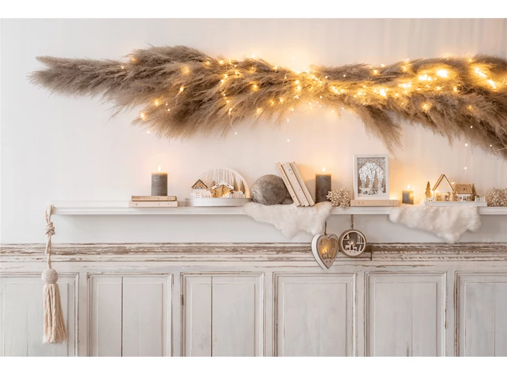 2616 J-line Jolipa Tak Pluim Pampasgras Gedroogd Naturel M sfeer muurdecoratie