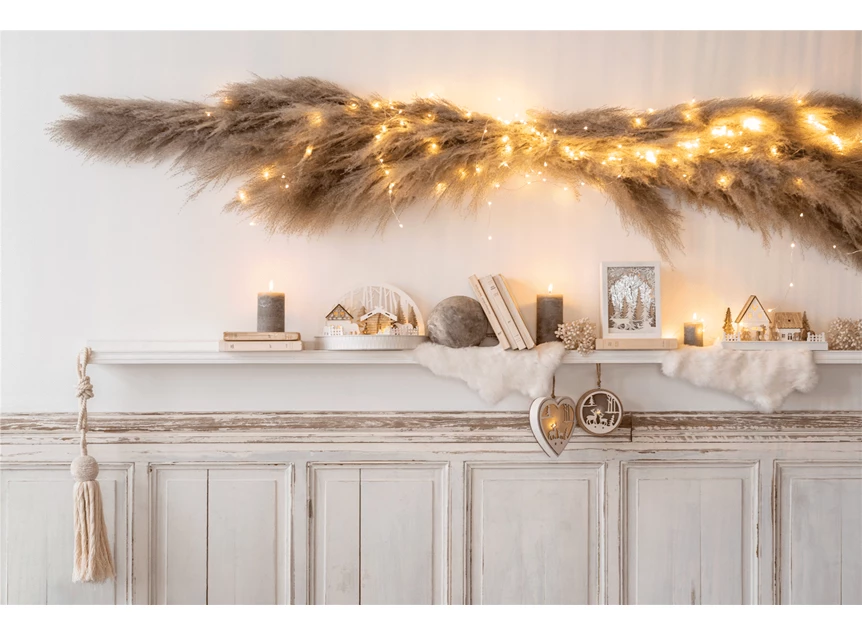 2616 J-line Jolipa Tak Pluim Pampasgras Gedroogd Naturel M sfeer muurdecoratie