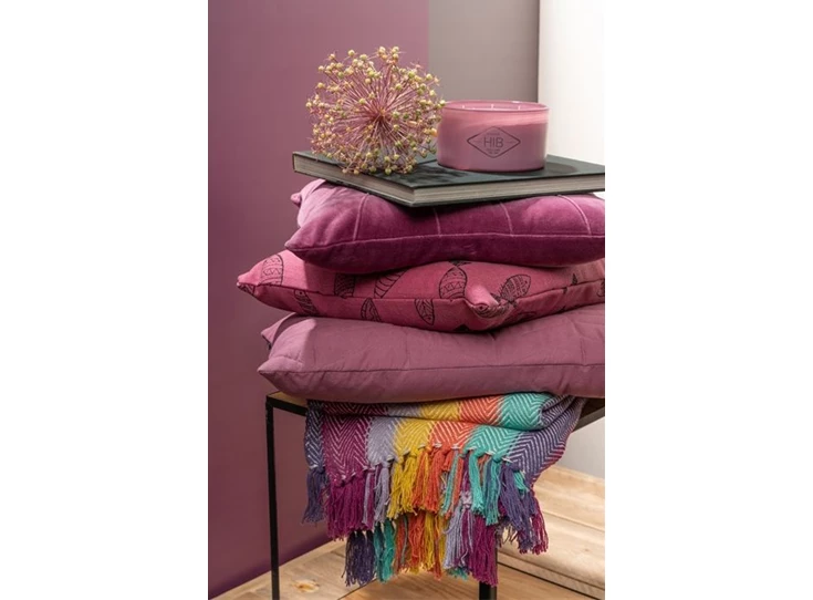 7003GGL502 B Living sierkussen vissen mauve black 45x45cm stapel