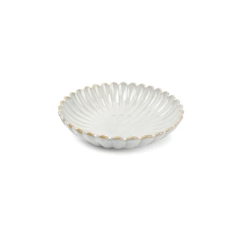 803525 Diep bord 22xH5cm nuance white Lotus