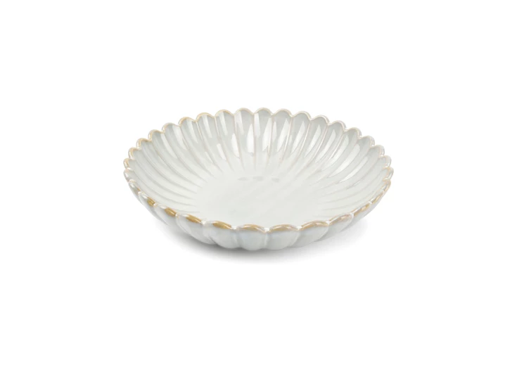 803525 Diep bord 22xH5cm nuance white Lotus