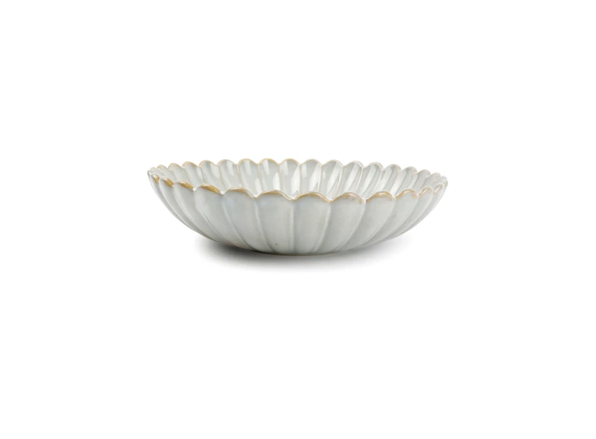 803525 Diep bord 22xH5cm nuance white Lotus zijkant