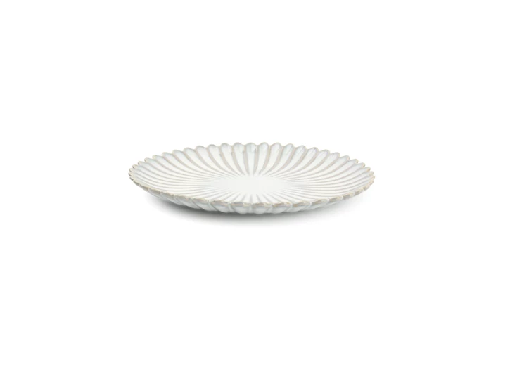 803800 Plat bord 20cm nuance white Lotus zijkant Salt en Pepper