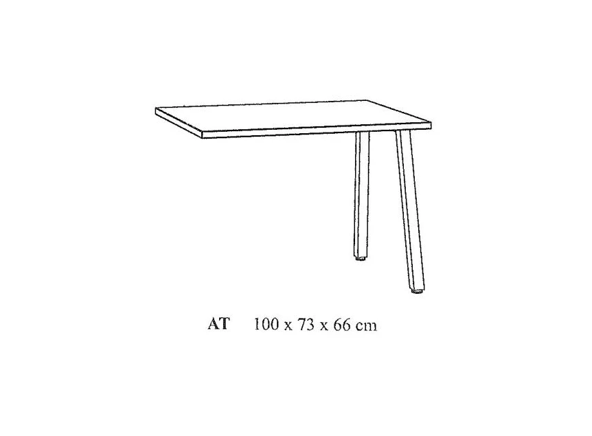 Neyt AT Aanbouwtafel Pronto Zwart/Vintage Tekening