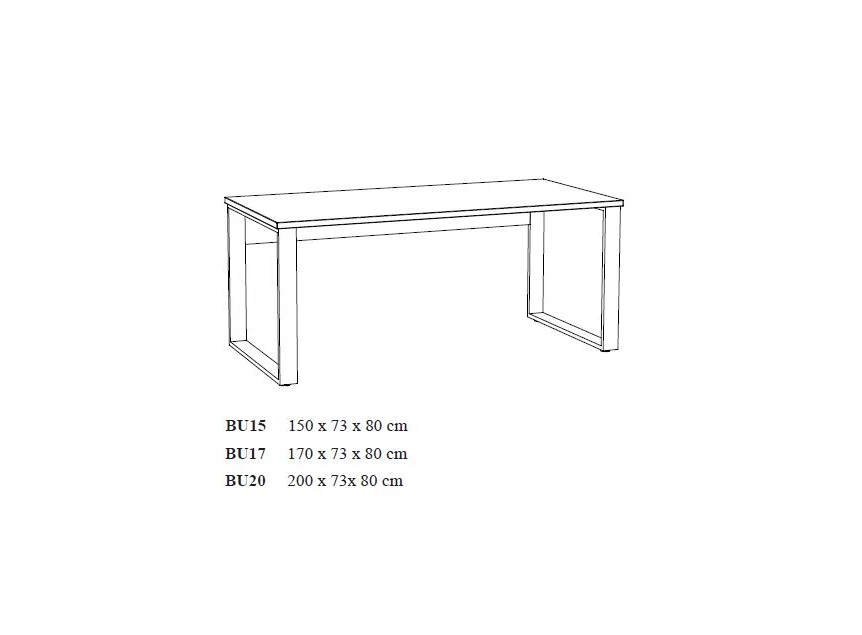 Neyt Bureau Capo 200cm Zwart/Kastanje Tekening
