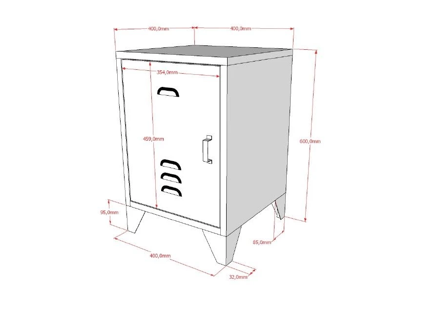Nachttafel Bronxx mat rainy grey technische fiche