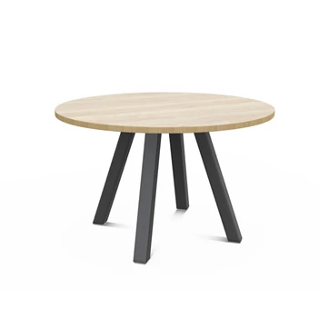 Veneto tafel Ø120cm halifax natuur eik tafelblad perfecta stockmodel zijaanzicht