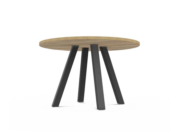 Veneto tafel Ø120cm halifax natuur eik tafelblad perfecta stockmodel onderaanzicht