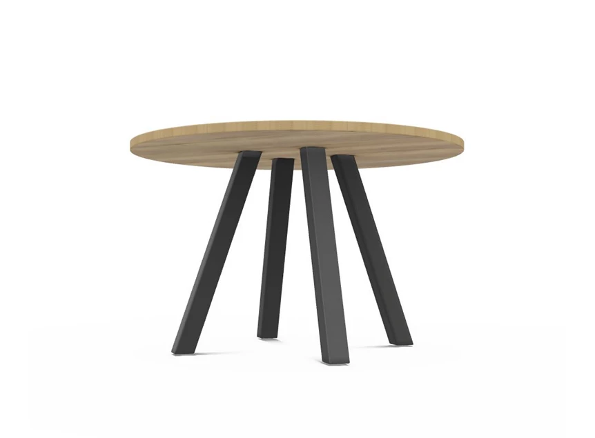 Veneto tafel Ø120cm halifax natuur eik tafelblad perfecta stockmodel onderaanzicht