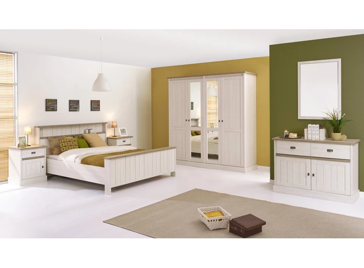 Sfeerbeeld slaapkamar York met bed 160cm nachttafels commode en kleerkast