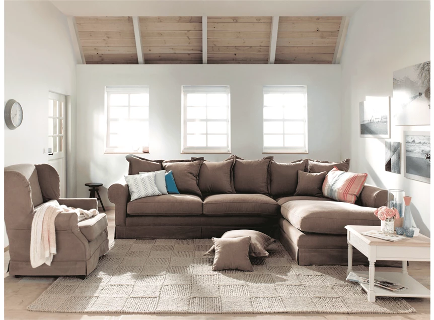 Landelijke hoeksalon Colby in sfeer