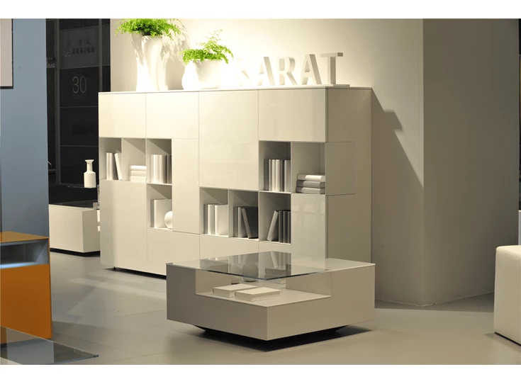 Sfeerfoto Salontafel SL-80x80 V glas Karat Tables to Love