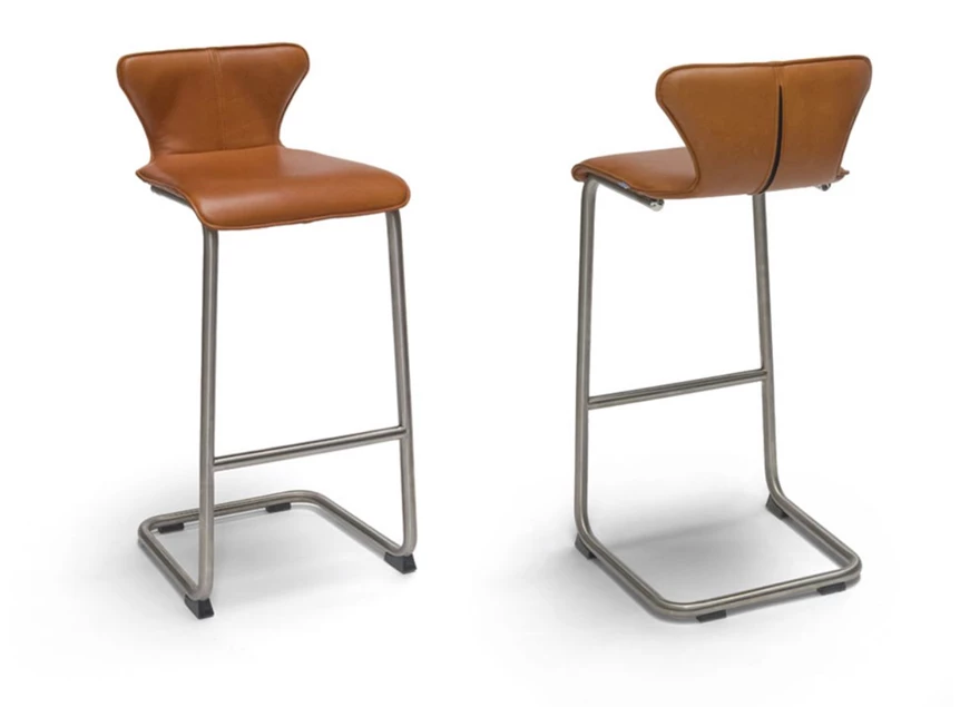 Barstoel Luna Hoog leder Bree's New World