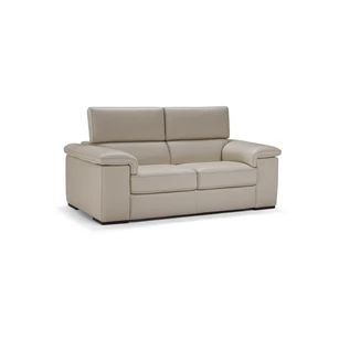 Canapé Solare B817 beige leder schuin vooraanzicht met opstaande hoofdsteunen