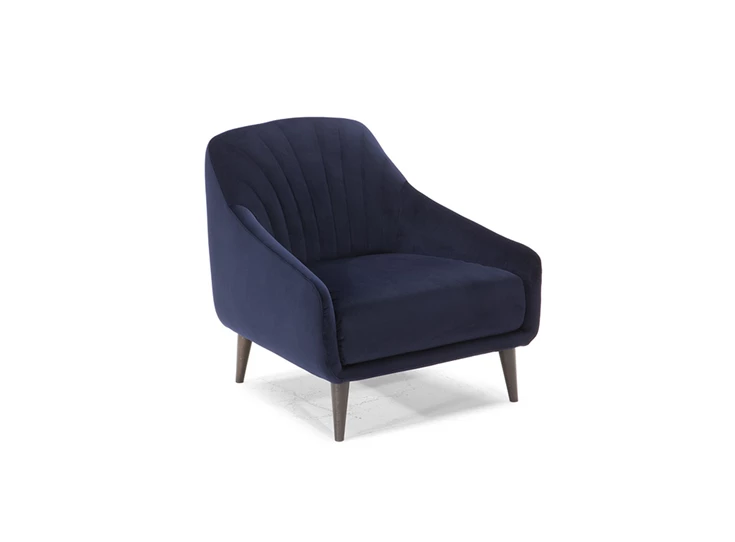 Fauteuil Felicita C014 Natuzzi Editions blauwe stof schuin vooraanzicht