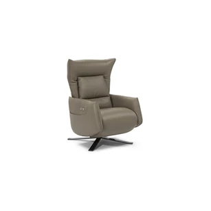 Relaxfauteuil Batticuore B889 schuin vooraanzicht taupe leder