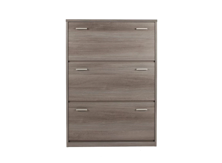 schoenenkast schoenkast zilvereik drie lades schuiven 87x123x36 strak
