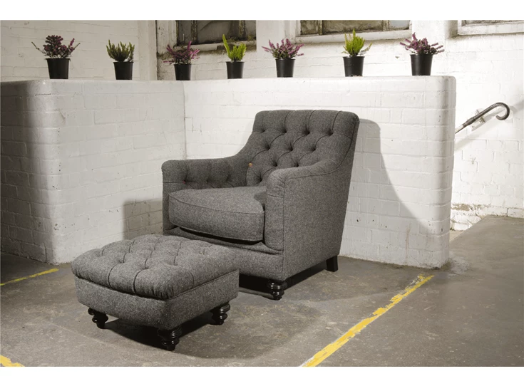 Fauteuil Glencoe met poef Tetred grijs